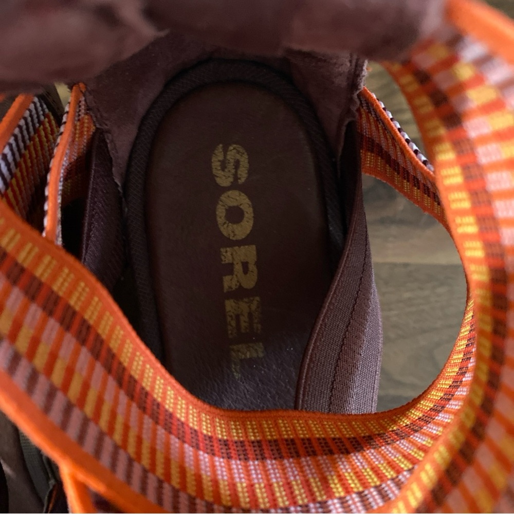 Sorel Women's Joanie II Sport Sandals Size 9 Ankle Strap PERFECT Burgundy Orange - Picture 3 of 7